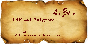 Lövei Zsigmond névjegykártya